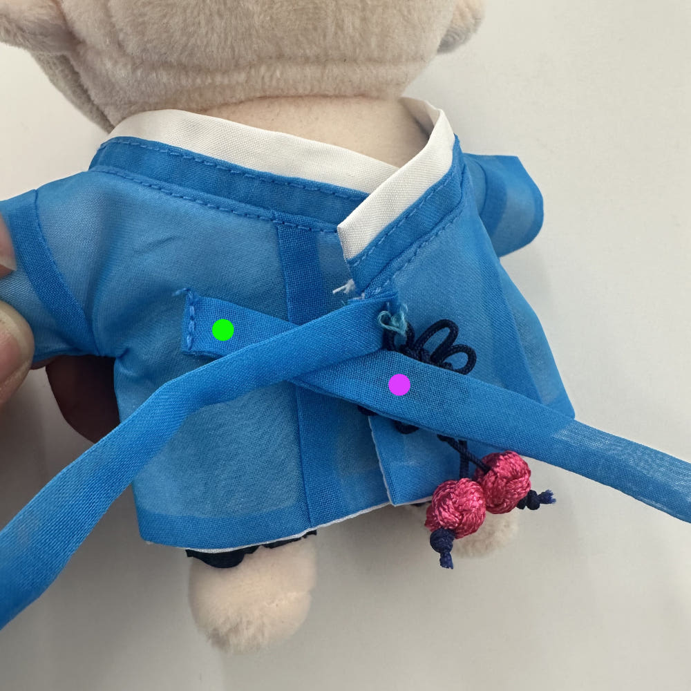 10cm, 15cm, and 20cm plush doll clothing: Men's Hanbok outfit set