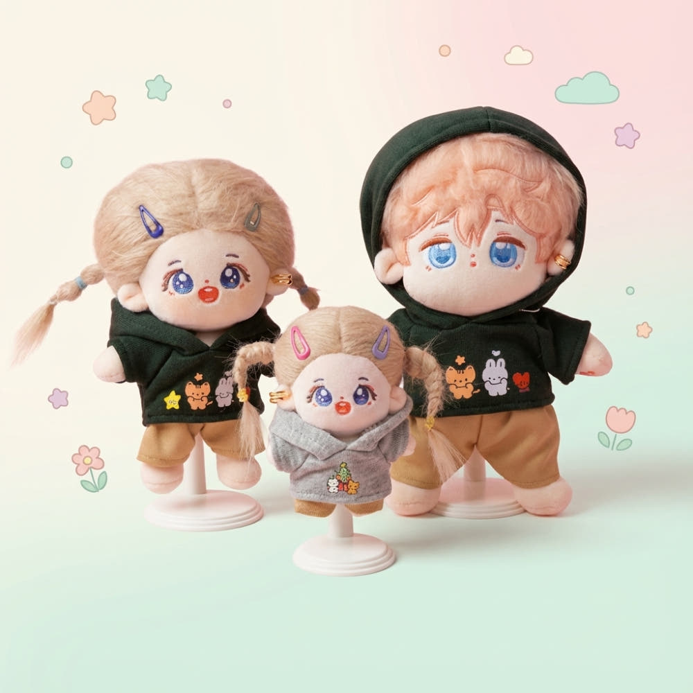10cm・15cm・20cm 인형 옷 후드 코디 세트｜최애 인형 옷 입히기