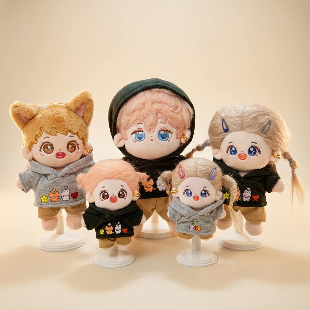 10cm・15cm・20cm 인형 옷 후드 코디 세트｜최애 인형 옷 입히기