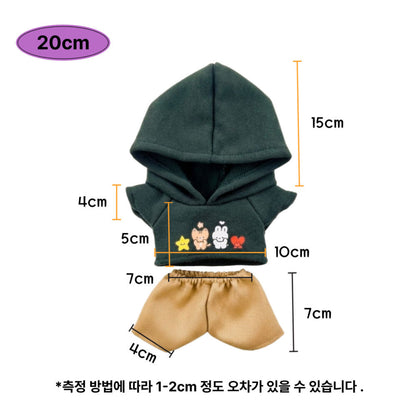 10cm・15cm・20cm 인형 옷 후드 코디 세트｜최애 인형 옷 입히기