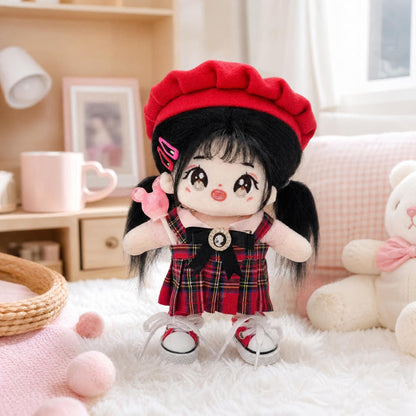 【ぬいぐるみ付き】15cm チェリーチェック フルコーデセット｜推しぬい服・アイドルぬい服