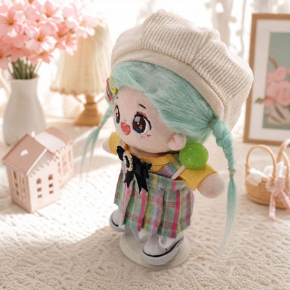 【ぬいぐるみ付き】15cm キャンディチェック フルコーデセット｜推しぬい服・アイドルぬい服