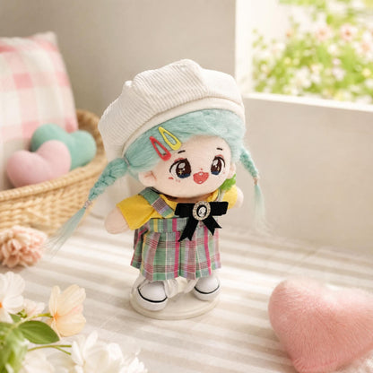 【ぬいぐるみ付き】15cm キャンディチェック フルコーデセット｜推しぬい服・アイドルぬい服