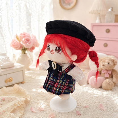 【ぬいぐるみ付き】15cm レッドチェック フルコーデセット🍓｜推しぬい服・アイドルぬい服