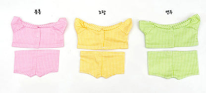 20cmぬい服 チェックパジャマコーデセット｜推しぬい服