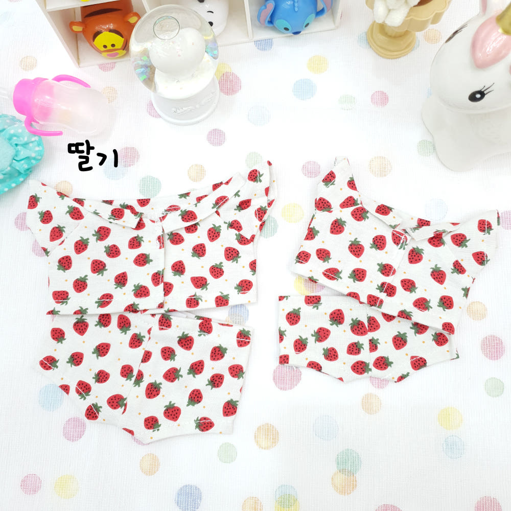 Duck & Strawberry Pajama Hat for 20cm Plushie | Oshi Nui Accessory