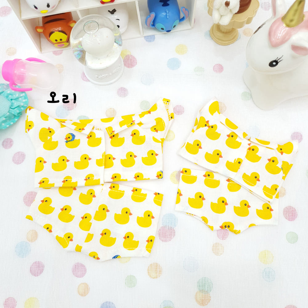 Duck & Strawberry Pajama Hat for 20cm Plushie | Oshi Nui Accessory