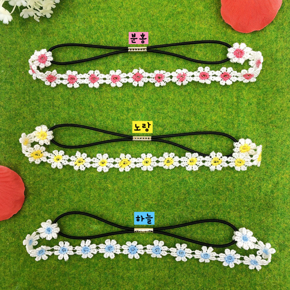 20cmぬい用 花刺繍ヘアバンド｜推しぬい小物