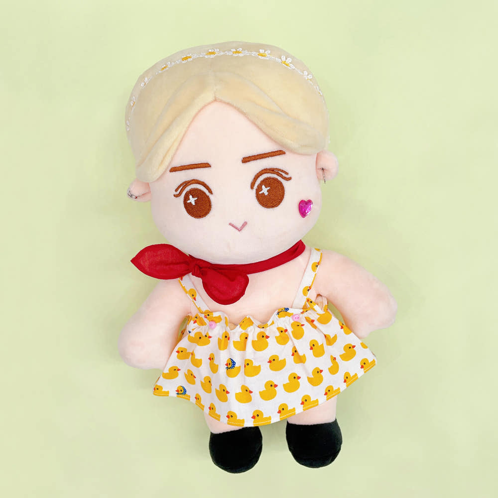 30cm 인형용 꽃 자수 헤어밴드 | 최애 인형 소품